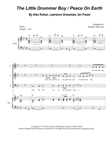 The Little Drummer Boy Peace On Earth For Satb Sheet Music