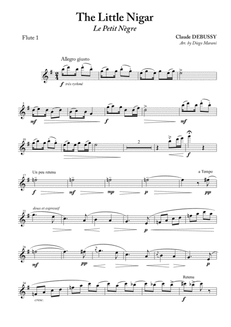 The Little Nigar For Flute Quartet Sheet Music