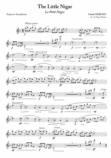 The Little Nigar For Saxophone Quartet Sheet Music