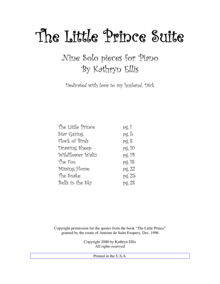 The Little Prince Suite Sheet Music