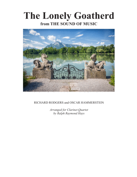 The Lonely Goatherd From The Sound Of Music For Clarinet Quartet Sheet Music