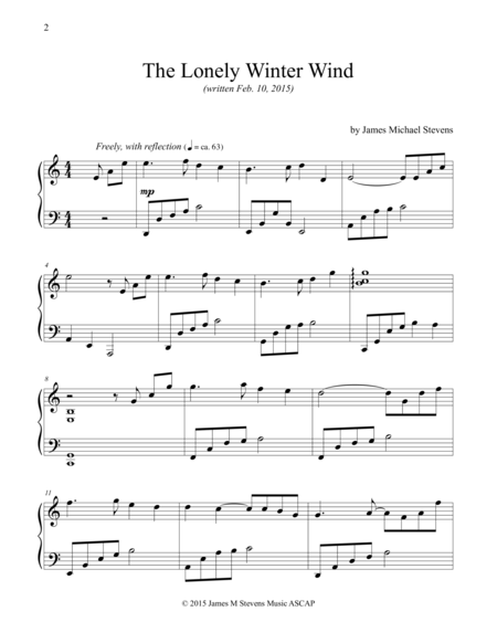 The Lonely Winter Wind Sheet Music