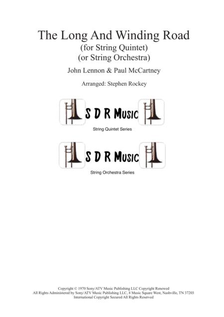 Free Sheet Music The Long And Winding Road For String Quintet Or String Orchestra