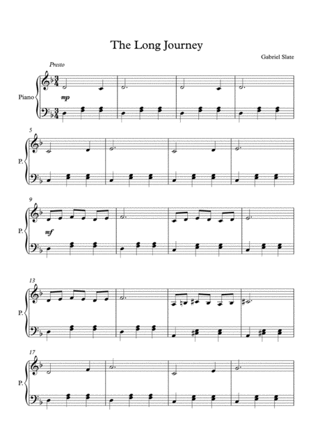 Free Sheet Music The Long Journey