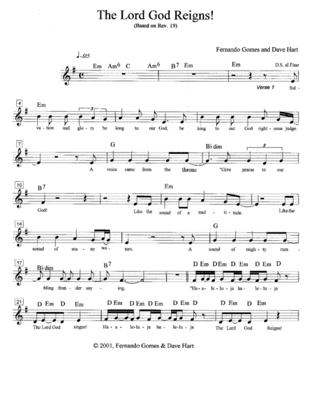 Free Sheet Music The Lord God Reigns