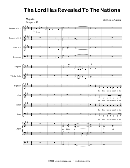 Free Sheet Music The Lord Has Revealed To The Nations