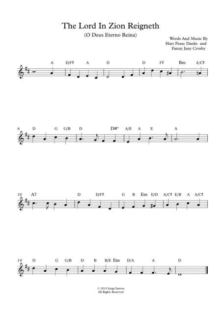 Free Sheet Music The Lord In Zion Reigneth