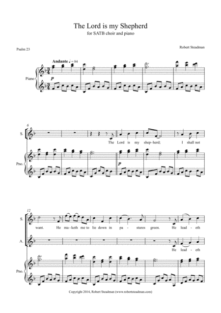 The Lord Is My Shepherd From The Christmas Truce Sheet Music