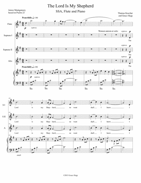 Free Sheet Music The Lord Is My Shepherd Ssa