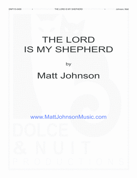 The Lord Is My Shepherd Vocal Solo From Psalm 23 Sheet Music