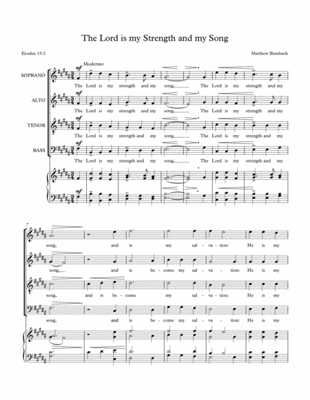 The Lord Is My Strength And My Song Sheet Music