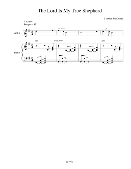 Free Sheet Music The Lord Is My True Shepherd