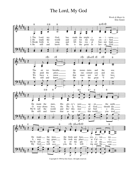 Free Sheet Music The Lord My God
