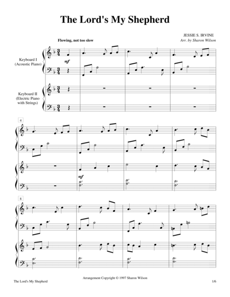 The Lords My Shepherd 2 Pianos 4 Hands Sheet Music