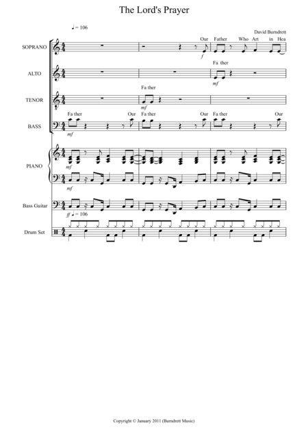 Free Sheet Music The Lords Prayer Gospel Style For Choir And Piano