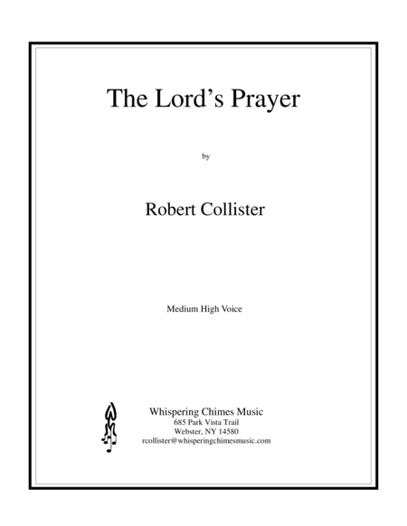 Free Sheet Music The Lords Prayer Medium High Voice