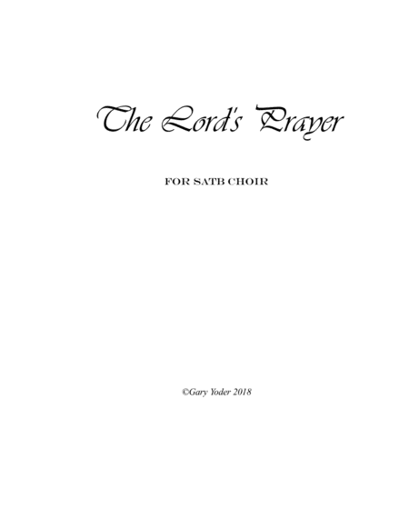 The Lords Prayer Satb Sheet Music