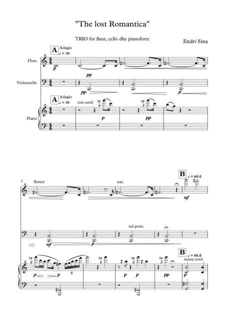 Free Sheet Music The Lost Romantica For Flaut Cello Pianoforte