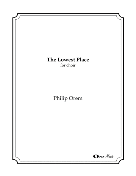 Free Sheet Music The Lowest Place
