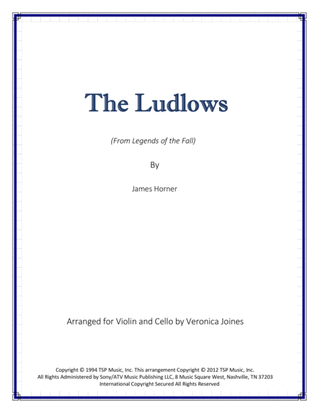 Free Sheet Music The Ludlows For Violin And Cello