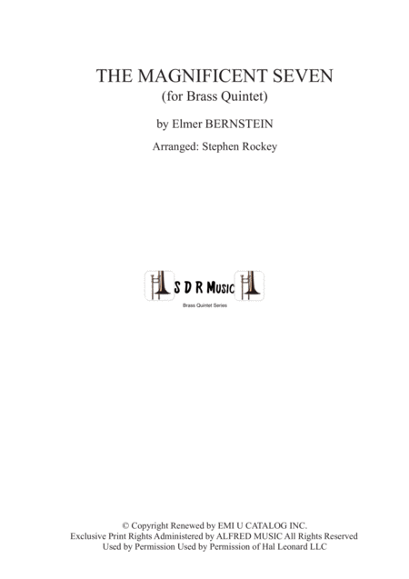 Free Sheet Music The Magnificent Seven For Brass Quintet