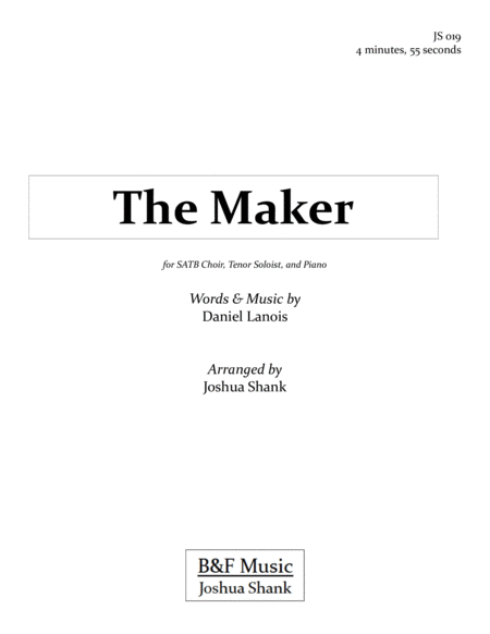 The Maker Sheet Music