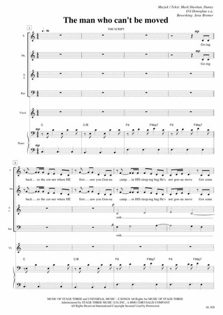 The Man Who Cant Be Moved Saabar Popband Sheet Music