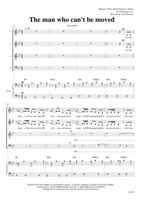 The Man Who Cant Be Moved Satb Piano Sheet Music