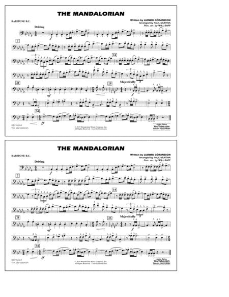 The Mandalorian From Star Wars The Mandalorian Arr Paul Murtha Baritone B C Sheet Music