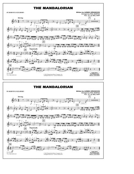 The Mandalorian From Star Wars The Mandalorian Arr Paul Murtha Bb Horn Flugelhorn Sheet Music