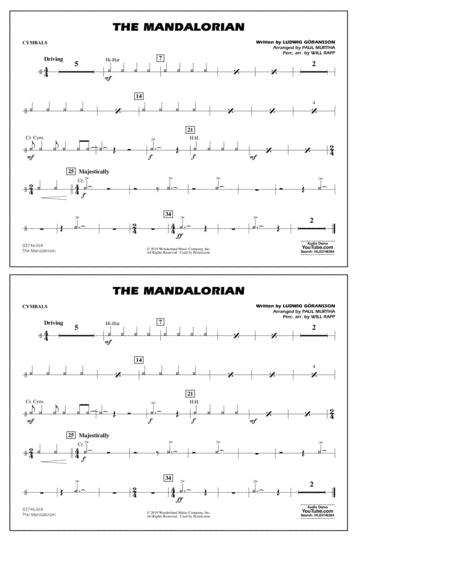 The Mandalorian From Star Wars The Mandalorian Arr Paul Murtha Cymbals Sheet Music