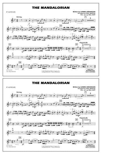 The Mandalorian From Star Wars The Mandalorian Arr Paul Murtha Eb Alto Sax Sheet Music