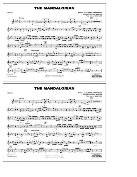 The Mandalorian From Star Wars The Mandalorian Arr Paul Murtha F Horn Sheet Music