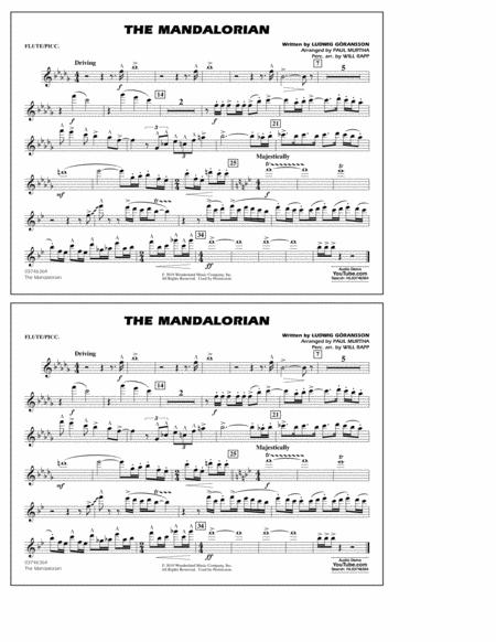 The Mandalorian From Star Wars The Mandalorian Arr Paul Murtha Flute Piccolo Sheet Music