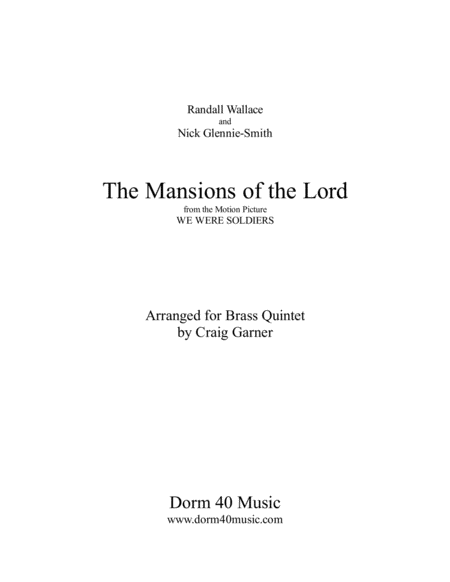 The Mansions Of The Lord For Brass Quintet Sheet Music