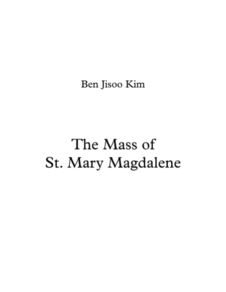 Free Sheet Music The Mass Of St Mary Magdalene