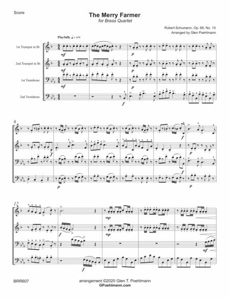 The Merry Farmer Arranged For Brass Quartet Based On The Piano Solo By Robert Schumann Sheet Music