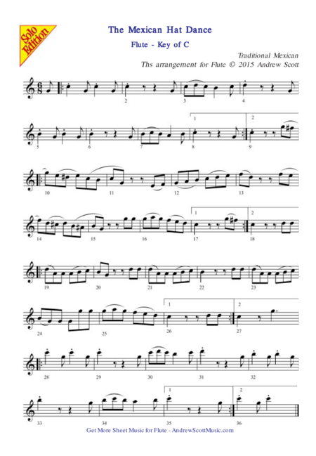 Free Sheet Music The Mexican Hat Dance