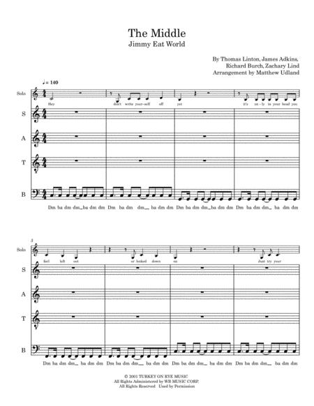 The Middle A Cappella For Solo With Ssaattb Sheet Music