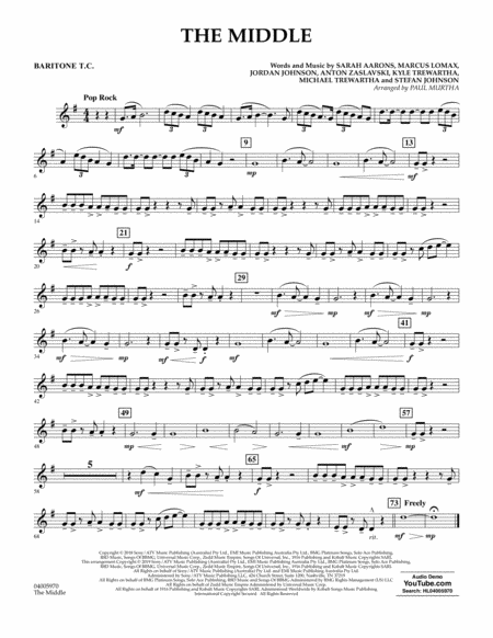 Free Sheet Music The Middle Arr Paul Murtha Baritonet C