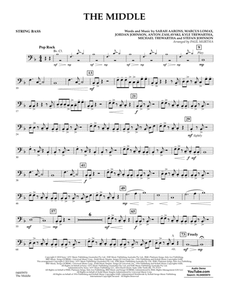 Free Sheet Music The Middle Arr Paul Murtha Bass