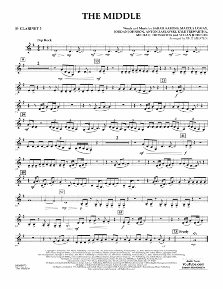 Free Sheet Music The Middle Arr Paul Murtha Bb Clarinet 3