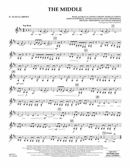 Free Sheet Music The Middle Arr Paul Murtha Eb Alto Clarinet