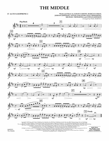 The Middle Arr Paul Murtha Eb Alto Saxophone 2 Sheet Music