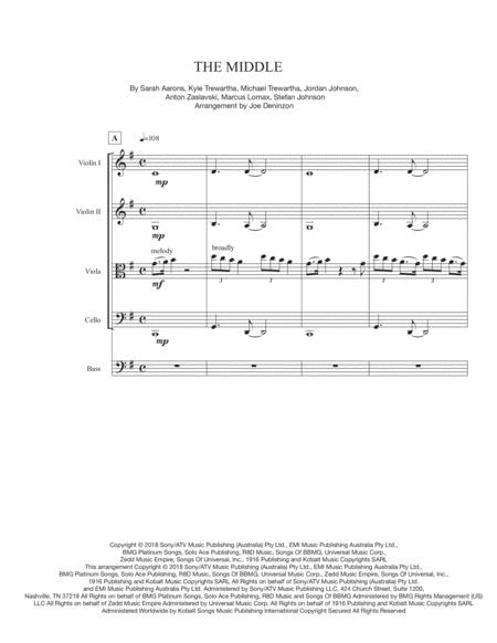 Free Sheet Music The Middle For String Quintet Or String Orchestra