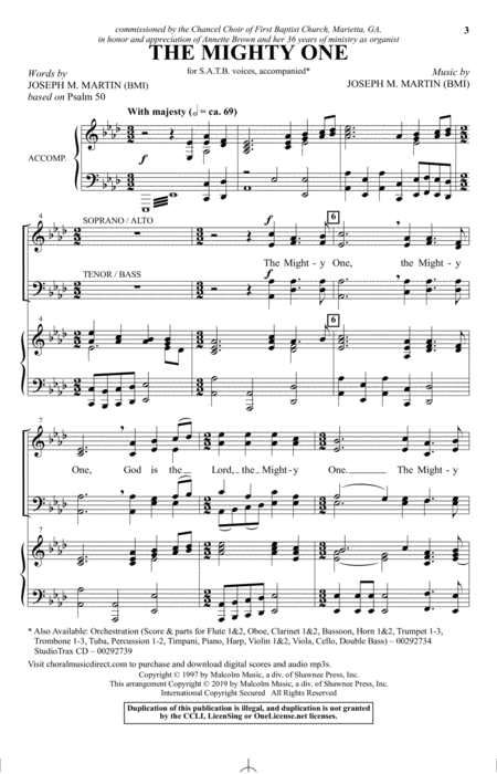 Free Sheet Music The Mighty One