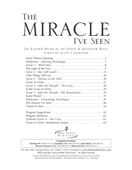 Free Sheet Music The Miracle I Ve Seen Easter Cantata