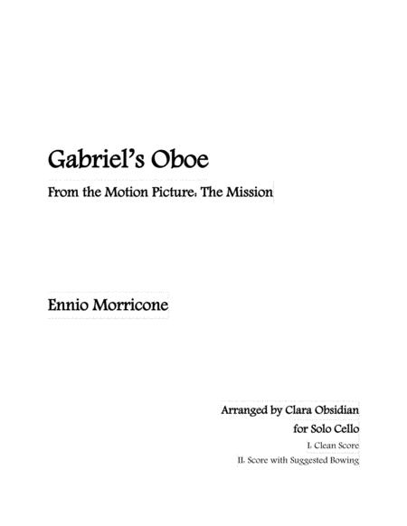 Free Sheet Music The Mission Gabriels Oboe Standard Version For Solo Cello