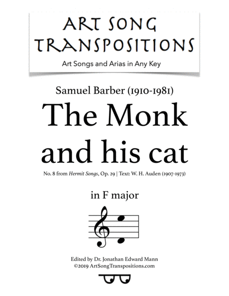 Free Sheet Music The Monk And His Cat Op 29 No 8 F Major