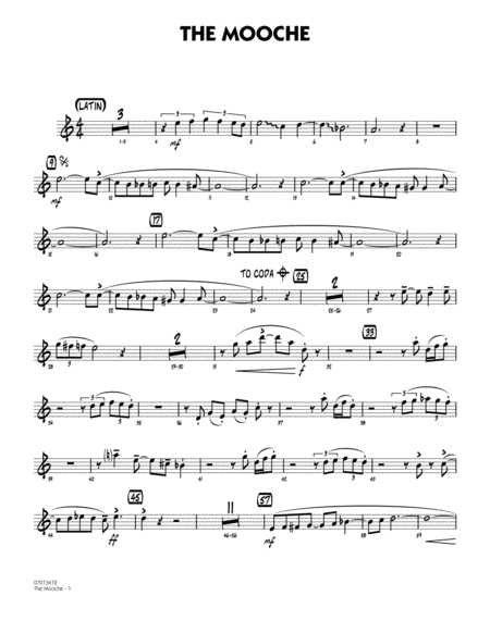 Free Sheet Music The Mooche Arr Mark Taylor Alto Sax 1